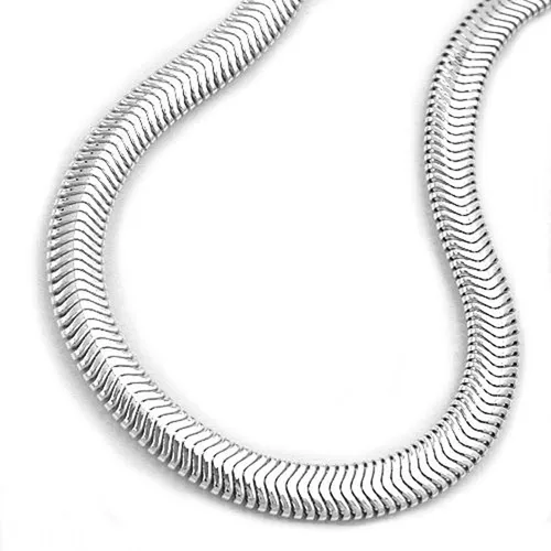 Schmuck Halskette Collier Schlange flach abgerundet aus Silber Länge 42 cm