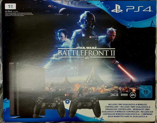 Playstation 4 Slim 1TB 2x DualShock +Star Wars Battlefront 2 (Konsole 2017) NEU!
