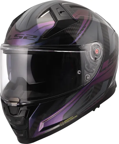 LS2 FF811 Vector II Carbon Savage Helm XL (61/62) - Sportlicher Integral-Helm mit modernem Design für Stadt und lange Touren. Leichtes Carbon-Material kombiniert mit exzellenter Belüftung und kratzfestem Visier für erhöhten Komfort und Sicherheit.