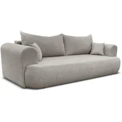 Deine Möbel 24 Schlafsofa Bravo, Graubraun, 247x69x90 cm – Komfortables Schlafsofa für Ihr Wohnzimmer - Das Schlafsofa Bravo in Bouclé-Stoff vereint Stil und Funktionalität. Mit einer Liegefläche von 160x200 cm und praktischem Stauraum ist es ideal für Gästeübernachtungen und den täglichen Einsatz.