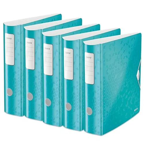 Leitz Qualitäts-Ordner 180° Active WOW, 5er Pack, Eisblau von Leitz