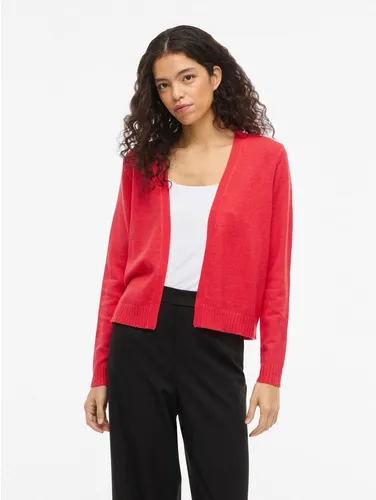 Vila Cardigan VIRIL SHORT L/S KNIT CARDIGAN-NOOS rot M (38) - Stylischer Kurz-Cardigan in Hibiscus mit V-Ausschnitt. Pflegeleicht und ideal für lässige Outfits. Hochwertiger Feinstrick für täglichen Komfort.