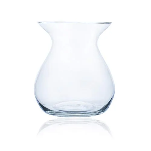 CRISTALICA Glasvase Blumenvase Tischvase Glas bauchig Transparent H 27cm
