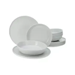 Creatable Tafelservice 12-teilig, Weiß - Elegantes 12-teiliges Keramik-Geschirrset in Weiß, ideal für festliche Anlässe und den täglichen Gebrauch.