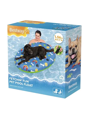 Bestway® Luftmatratze Fetchin' FunTM für Haustiere – 142 x 95 x 17 cm - Wasserspielzeug für Haustiere, idealer Rückzugsort aus strapazierfähigem PVC, bis 45 kg belastbar – perfekt für entspannte Momente drinnen und draußen.