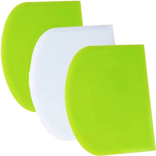 SURDOCA Teigschaber Teigkarte Teigschneider Teigspachtel Teigschaberkarte - 3P 4.7x3.7'' PE-Kunststoff BPA Frei Flexibel Scharfe Kante Ecken Anti-Rutsch Kuchenschaber, Backen Zubehör Modellierwerkzeug