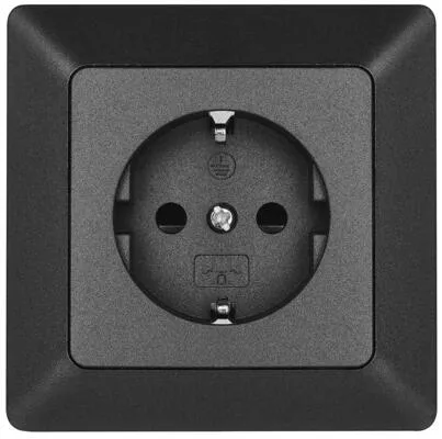EMOS A6002.2 Steckdose SCHUKO, 1fach, IP20, anthrazit (1906010510)
