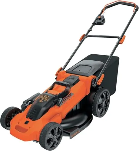 BLACK+DECKER 3-in-1 Rasenmäher mit Autosense - Sichelmäher mit 48 cm Schnittbreite, passt die Motordrehzahl automatisch an und verlängert die Akku-Laufzeit. Ideal für große Gärten bis 600 m², inkl. 2 Akkus und Schnellladegerät.