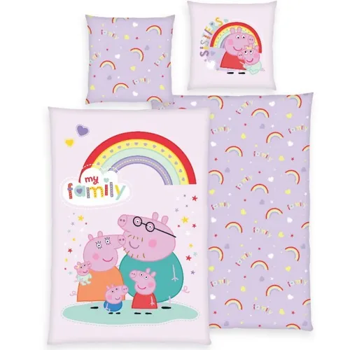 Peppa Pig Wendebettwäsche Peppa Pig, 2-teilig - Bettwäsche-Sets mit fröhlichem Design für Kinder, aus hochwertigem Renforcé für ein angenehmes Schlafklima – ideal für kleine Peppa-Fans!