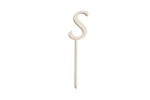 Sallys Cake Topper Buchstaben nachhaltig aus echtem Holz, ökologisch abbaubar, zum Bemalen oder Einsprühen - Tortendeko Kuchendeko Cupcake Kuchen Torten Geburtstag Party (S)