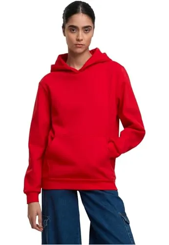 Urban Classics Herren Tb7431 Loose Light Brushed Fleece Hoody, Rot, XS EU - Damenmode mit lässigem Fit und Kapuze, aus leicht gebürstetem Fleece für angenehmen Komfort und ideal für entspannte Alltagslooks.