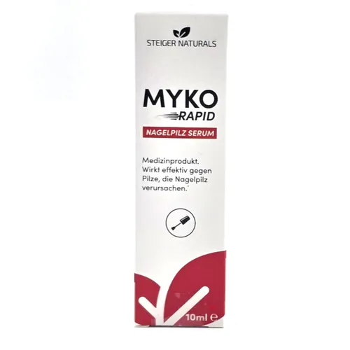 Myko Rapid Nagelpilz Serum – 10 ml – Schnelle Wirkung mit ätherischen Ölen - Effektives Serum zur Pflege geschädigter Nägel. Mit 100% natürlichen Inhaltsstoffen und ätherischen Ölen. Ideal für die tägliche Anwendung zur Unterstützung der Nagelgesundheit.
