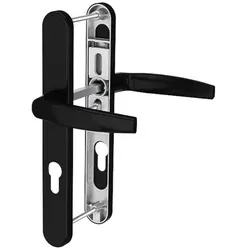 MS Beschläge Schmalrahmengarnitur 8-72mm Schwarz - Hochwertige Aluminium Schmalrahmengarnitur in Schwarz RAL9005, ideal für Türstärken von 55-70mm. Dreifach verschraubt für hohe Stabilität und Langlebigkeit, inklusive Montageanleitung.