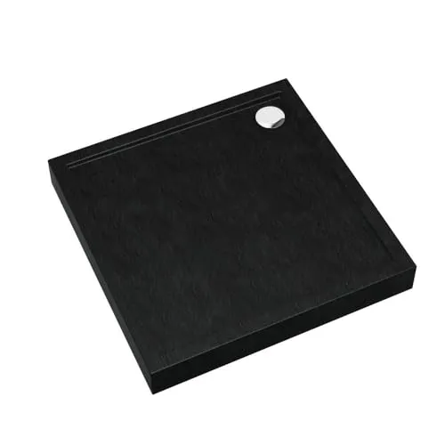 AQUABAD Duschwanne Ultima mit LeakProtect Technologie 80x80cm - Moderne Duschwanne mit LeakProtect Technologie für zuverlässige Abdichtung und einfache Montage. Die elegante schwarze Steinoptik sorgt für stilvolles Badezimmerdesign und die antibakterielle Oberfläche ermöglicht eine mühelose Reinigung.