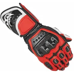 Berik Misano Motorradhandschuhe, schwarz-weiss-rot, Größe XS - Motorradhandschuhe aus 0,6-0,8 mm Premium vollnarbigem Rindsleder mit hartem Kunststoff Knöchelschutz für optimale Sicherheit und Komfort.
