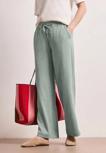 Street One High Waist Wide Leg Hose Dark Mint Green 42 - Modische Crinkle Crash Hose im Casual Fit mit weiten Beinen. Ideal für einen lässigen Look, perfekt kombinierbar für jeden Anlass.