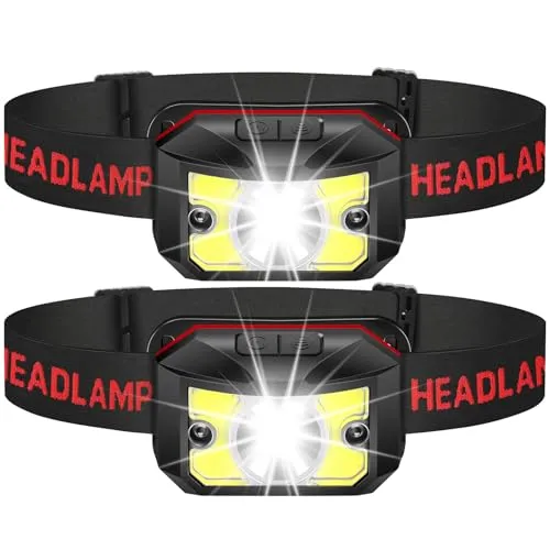 Winzwon Stirnlampe LED Wiederaufladbar,Weihnachten Adventskalender Füllung Geschenke für Männer, Wasserdicht Kopflampe Stirnlampen Rotlicht für Kinder Erwachsene, Laufen, Joggen, Angelzubehör