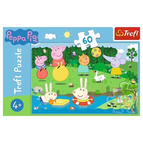 Trefl 17326 - Peppa Pig Urlaubsspaß Puzzle, 60 Teile für spielerisches Lernen und Spaß beim Puzzeln