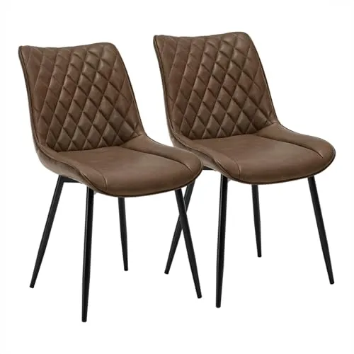 Woltu Esszimmerstuhl (2 St) - Stühle mit ergonomischem Design und superkomfortablem Sitz, ideal für Esszimmer und Wohnzimmer. Metallbeine bieten Stabilität und Rostbeständigkeit.