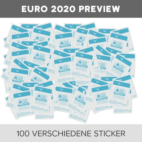 Panini - EURO 2020 Preview - Sammelsticker - 100 verschiedene, zufällige Sticker