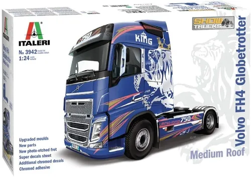 Volvo FH4 Globetrotter Medium Roof Truck LKW 1:24 Modell Kit - Automobile, detailgetreuer Bausatz im Maßstab 1:24 für echte Truck-Fans und Modellbauer, ideal für Sammler.