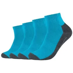 Camano Kurzsocken function (4 Paar) mit entlastender Halbplüschsohle blau|grau 43-46