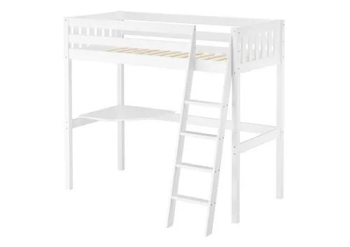 ERST-HOLZ Hochbett Extra Hohes Bett Hochbett Stockbett aus Kiefer Weiß 90 x 200 cm Kieferwaschweiß