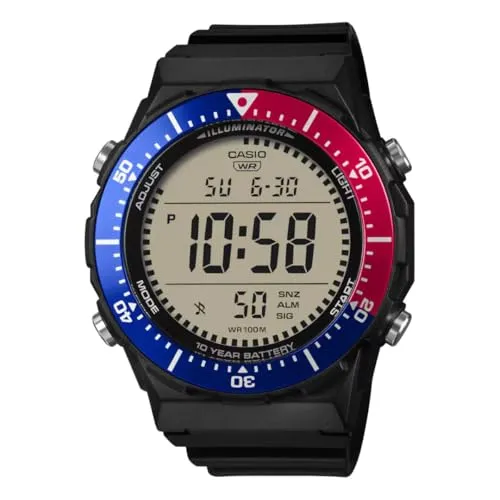 Casio Digitale Sportuhr AE-1700H-1A2VEF Schwarz - Wasserdichte Sportuhr mit 10 Jahren Batterielebensdauer, LED-Beleuchtung und vielseitigen Funktionen wie Stoppuhr und Wecker – ideal für aktive Lebensstile.