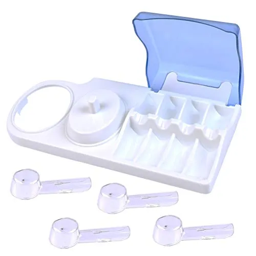 FOROREH Zahnbürstenhalter Zahnbürstenbehälter für Elektrozahnbürsten, Elektro Zahnbürsten Halter, Bürstenhalter (4 Zahnbürstenbezüge und Lade Ständer), Kompatibel mit Oral-B Elektrozahnbürste