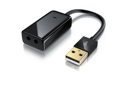 Aplic USB mini extern, Dynamic 3D Surround, 3,5mm Eingang, 3,5mm Ausgang Soundkarte Virtual 7.1 Surround, 3D Stereo, USB Audio Adapter, External Sound Card, für Win Linux Mac