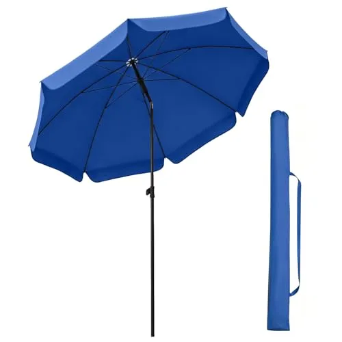 Sekey Sonnenschirm Balkon 200cm mit Schutzhülle - Sonnenschirm mit UV-Schutz UPF 50+, höhenverstellbar und neigbar für optimalen Schatten. Ideal für Balkon, Garten und Strand – nachhaltig mit recyceltem Bezug.