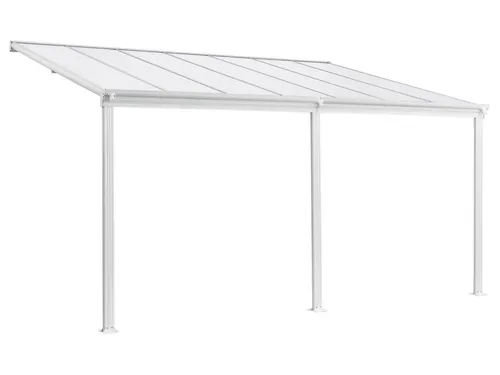 Juskys Terrassendach Borneo 4x3 m - Pavillons - Modernes Aluminium-Terrassendach mit Doppelstegplatten, stabil und stilvoll, ideal für optimalen Sonnenschutz und wetterfeste Entspannung.