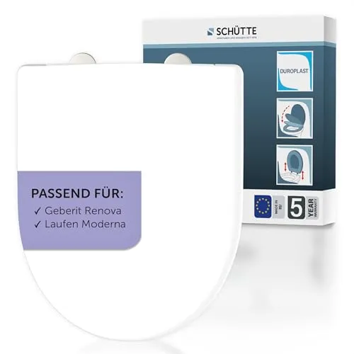 SCHÜTTE WC-Sitz mit Absenkautomatik für Geberit Renova & Laufen Moderna