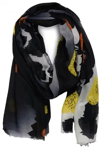 Damen Schal eleganter Longschal Hearts ca.90x180cm Viskose Color Flow schwarz