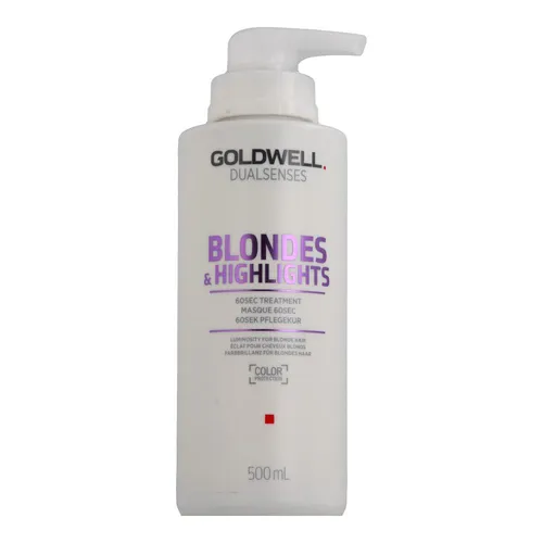 Goldwell Dualsenses Blondes & Highlights 60Sec Treatment 500 ml - Schnelle Pflege für blondiertes Haar: Das Goldwell Treatment revitalisiert und verleiht strahlende Highlights in nur 60 Sekunden. Ideal für die tägliche Haarpflege.