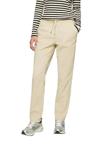 QS Jogginghose mit Taschen beige 36 - Stoffhosen mit 100% Baumwolle, atmungsaktiv und pflegeleicht. Entspannten Casual-Look mit praktischen Eingrifftaschen für zusätzlichen Komfort.