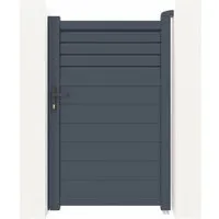 Casanoov Gartentür Carpatia 100x160 cm mit 2 Alu-Pfosten H.190 cm Grau