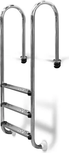 Pool Einbauleiter ENG 120 cm I 3-stufig I V2A Edelstahl Leiter