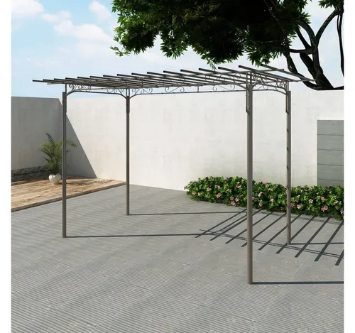 furnicato Rosenbogen Gartenlaube Stahl 190x320 cm Anthrazit