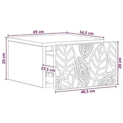 vidaXL Wandmontierter Nachttisch 2er Set Weiß 49 x 34,5 x 20 cm
