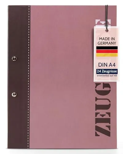 Zeugnismappe A4 2-colored aubergine GOLDBUCH 36 116 - inkl. 10 Hüllen, stilvolle Aufbewahrung für Ihre Zeugnisse und Dokumente