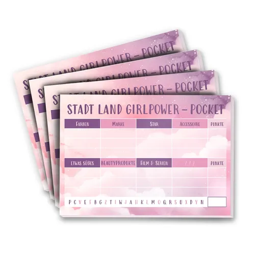 younikat Stadt Land Girlpower 4 Stück I DIN A6 I 50 Blatt je Block I dv_1566