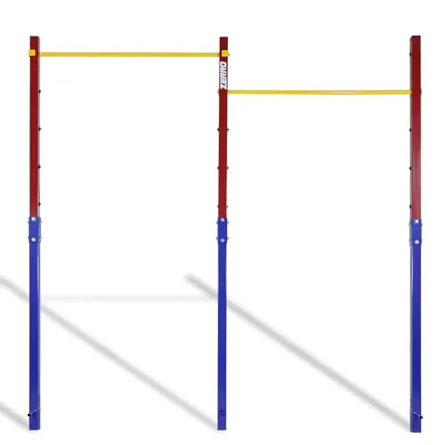 ZERRO Reckstange Outdoor Turnreck - Höhenverstellbar bis 150kg - Schaukeln: Doppelte Reckstange für Einzel- und Partnertraining, 5-stufige Höhenverstellung von 80-180 cm, stabil und langlebig aus quadratischem Eisen.