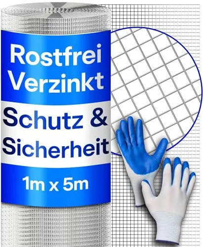 Praknu Drahtgitter Feinmaschig 1 × 5 m – Rostfreies Mäusegitter für Hochbeete