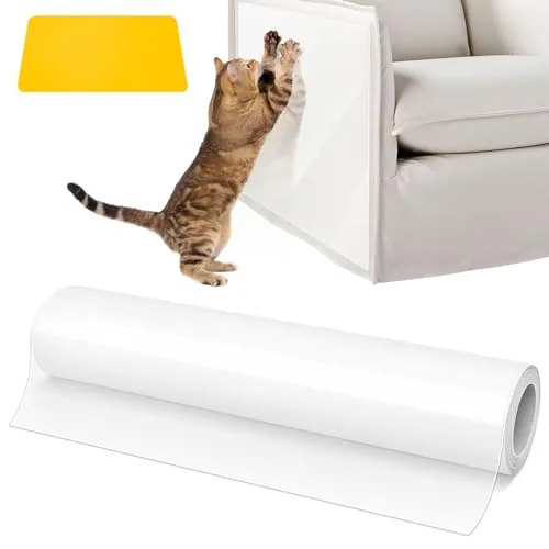 Kratzschutz Sofa Katze, 5m x 30cm Kratzfolie Katzen Selbstklebend, Anti Kratz Folie für Katzen, Katzen Kratzschutz Transparent, Kratzschutzfolie Anti Kratz Tape, Möbelschutz für Sofa, Teppich, Türen