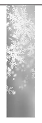 Home fashion Schiebewand - Moderner Stoffvorhang in Grau, 245 x 60 cm - Schiebevorhang aus edlem Dekostoff in Seidenoptik mit fotorealistischem Digitaldruck. Inkl. Paneelwagen und Zubehör für einfache Montage – ideal für stilvolle Raumgestaltung.