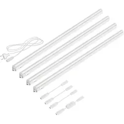 ledscom.de LED Unterbau-Leuchten Rigel, je 87,3cm, mit Schalter, je 1002lm, warm-weiß, 4er Set