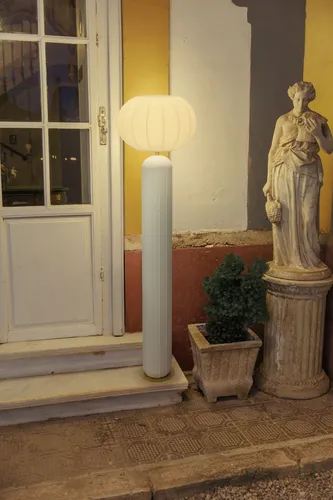 LED Solar Stehlampe Beige dimmbar 3000 K IP65