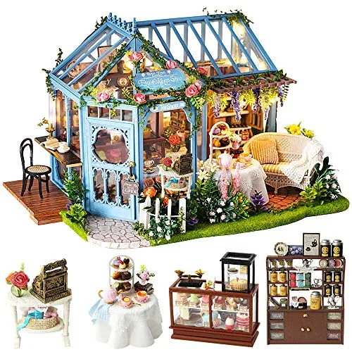 CUTEBEE Miniatur Puppenhaus mit Möbeln – DIY Holz-Kit für kreative Sammler