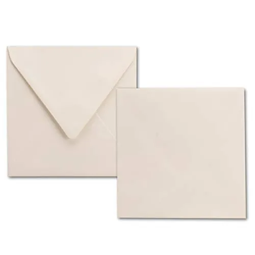 25x quadratische Briefumschläge naturweiß (creme) - 100 g/m² - 15 x 15 cm - Ideal für Grußkarten und Einladungs-Karten - Marke: NEUSER PAPIER